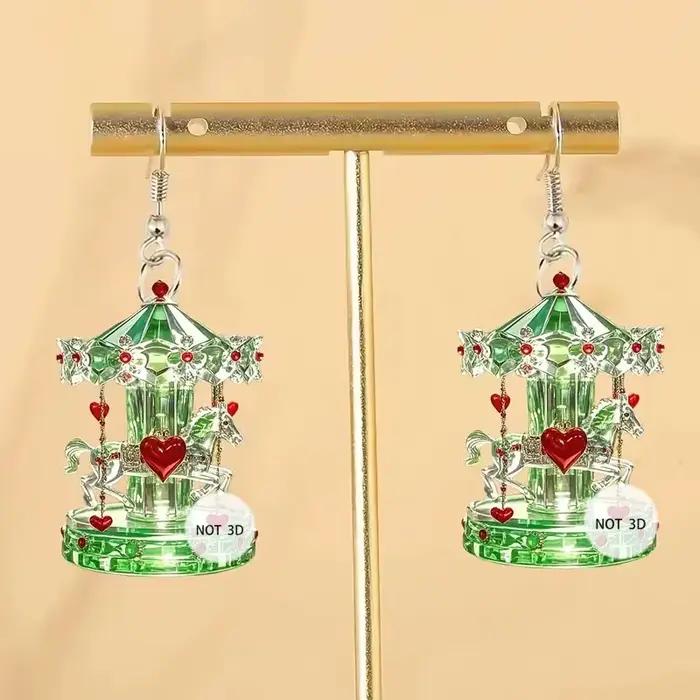 Boucles d'oreilles de noël en forme de cerf, strass, pain d'épices, bonbons, bonhomme de neige, chien, arbre, nœud, boîte-cadeau, boucles d'oreilles pour femmes et hommes, bijoux cadeaux