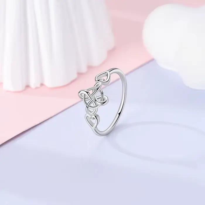 Bagues originales en argent Sterling 925 avec nœud celtique pour femmes et filles, bijoux cadeaux d'anniversaire