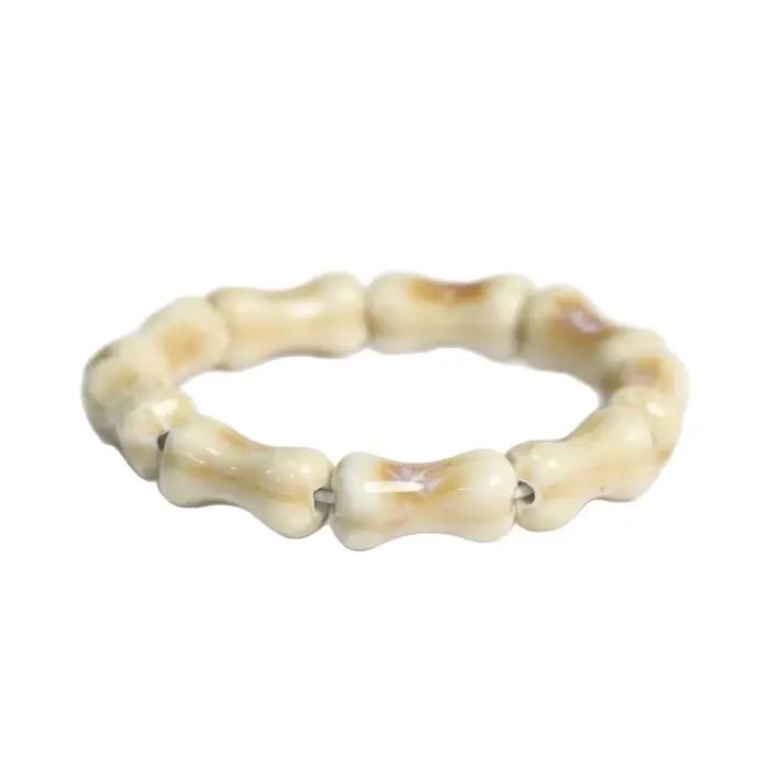 Bracelet en céramique non métallique élégant, petit bijou artisanal en os, bracelet tendance procédé de Jingdezhen, chaîne de main