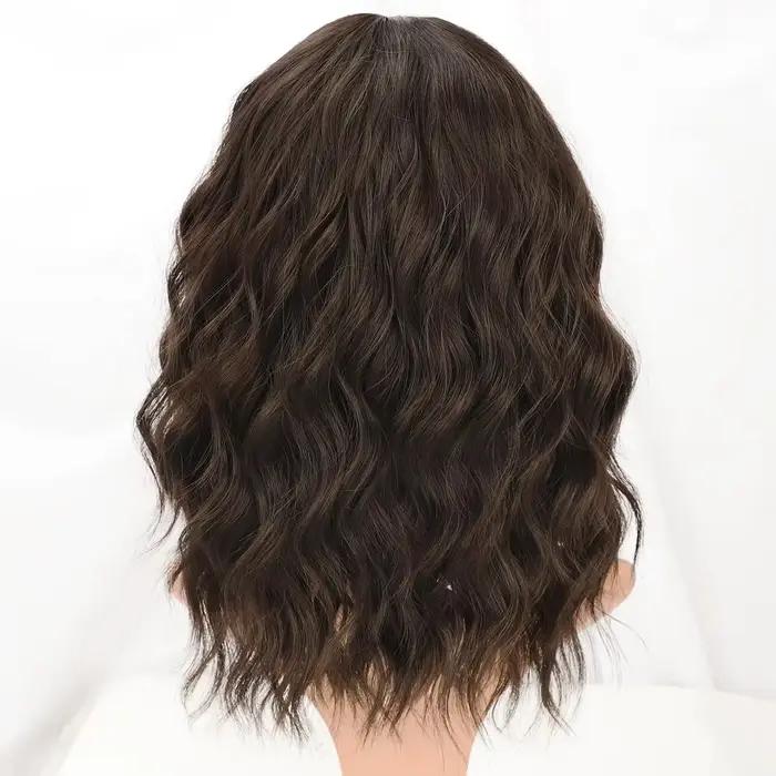 Perruque synthétique à boucles avec frange – Coiffure quotidienne polyvalente pour femme, perruque facile à porter