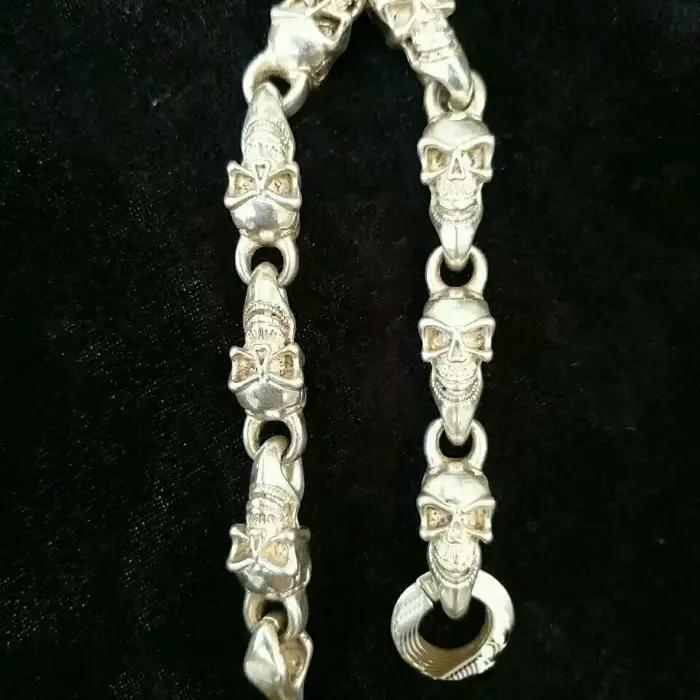 Mode tibétain argent Transport bénédiction de dieu crâne Bracelet Fortune éloigner les mauvais esprits hommes femmes cadeau personnalisé