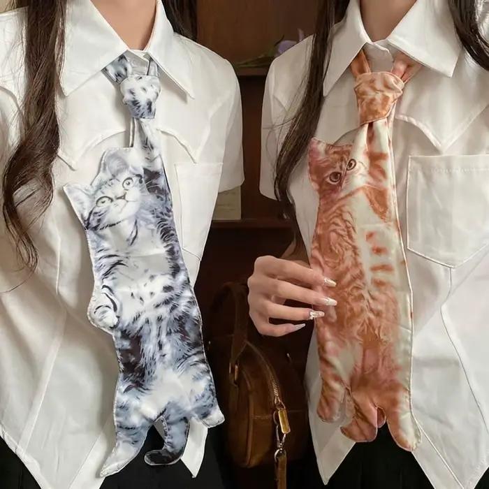 Collier tendance à motif chat, design unique et polyvalent, style niche, design exagéré et élégant, collier ras du cou pour femmes et hommes
