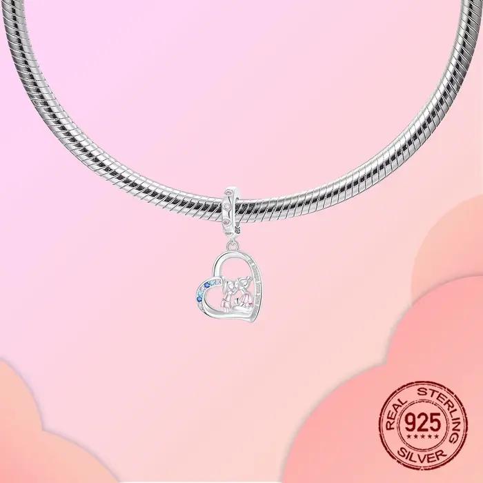 Pendentif en argent Sterling 925, je t'aime toujours, mère et fille, adapté aux Bracelets à breloques originaux, bijoux à faire soi-même, cadeau pour femmes