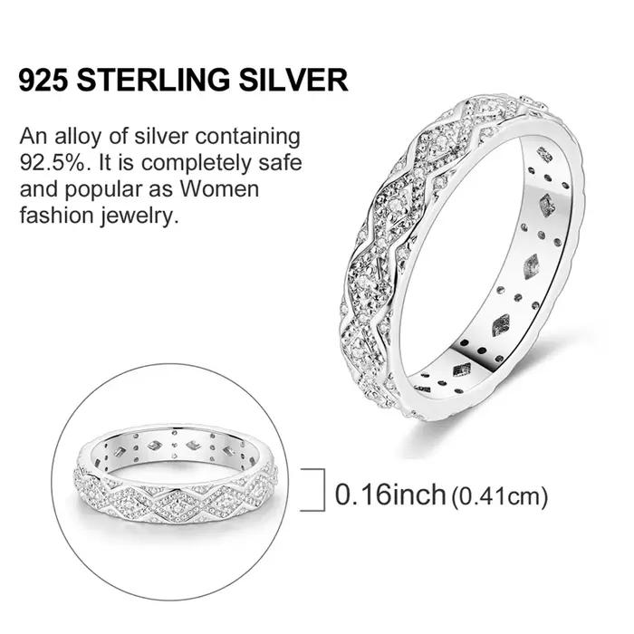 Bague originale en argent Sterling 925, bague scintillante en diamant blanc Vintage pour femmes et filles, bijoux cadeaux d'anniversaire