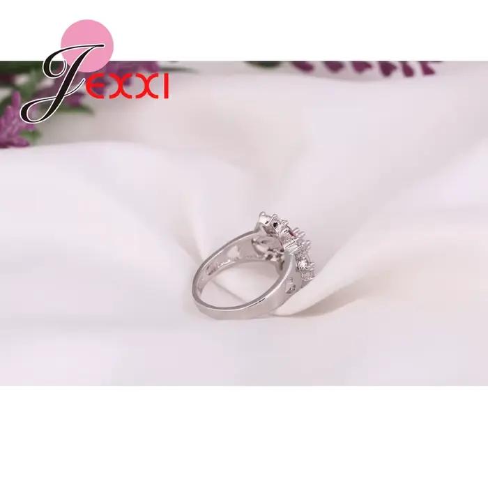 Bagues en argent regardé 925 en forme de fleur tournant pour filles, bijoux Bling, accessoires de doigt, mode, vente en gros