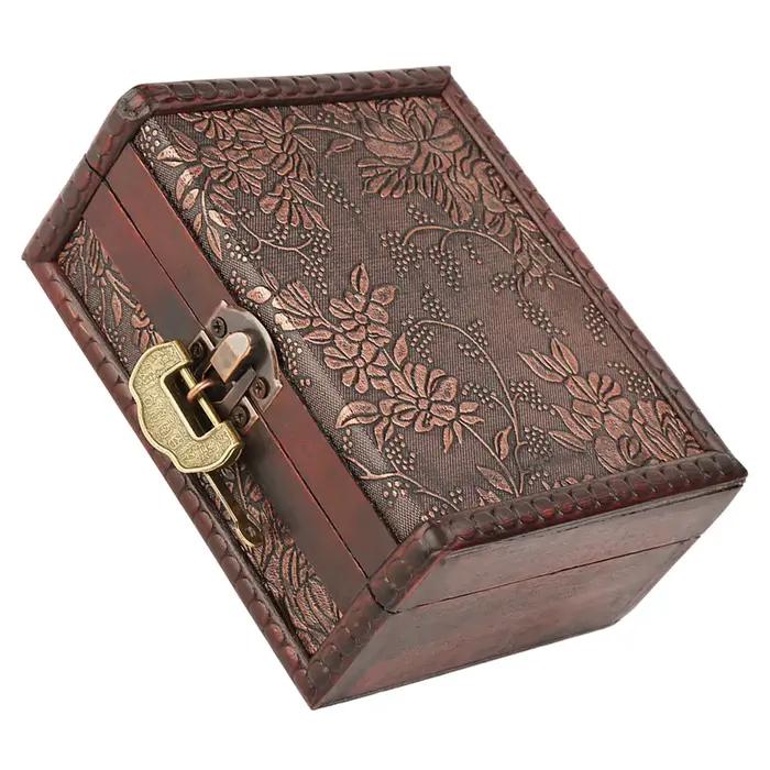 Boîte de rangement de bijoux en bois, style européen rétro, matiques, boucles d'oreilles, collier, étui à bijoux, coffre de sagesse, décoration de la maison
