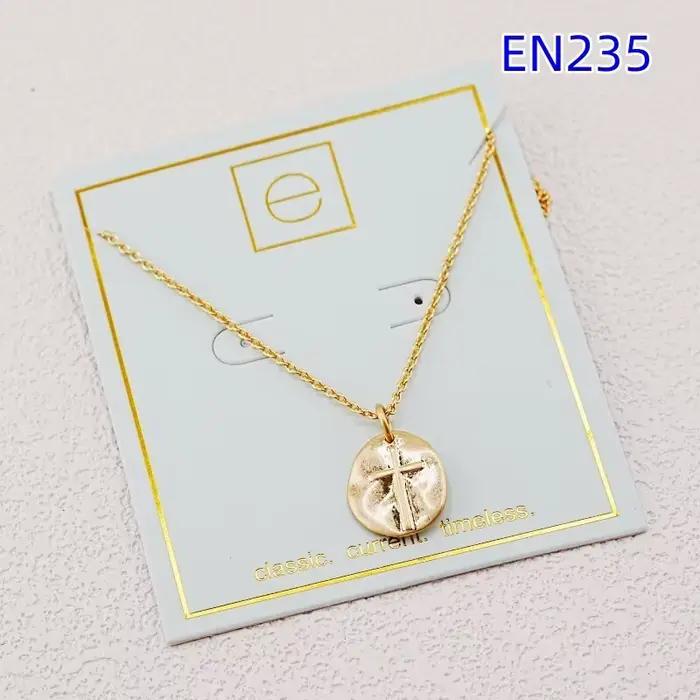 VKVVA bijoux de mode 16 pouces plaqué or classique croix argent plaqué pendentif collier pour les femmes cadeaux d'anniversaire, cadeau Unique
