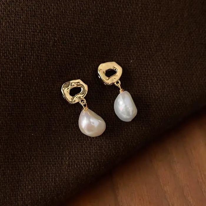 Promotion bijoux pour femmes 100% Baroque perle d'eau douce 14K or rempli femmes glands boucles d'oreilles cadeaux de noël