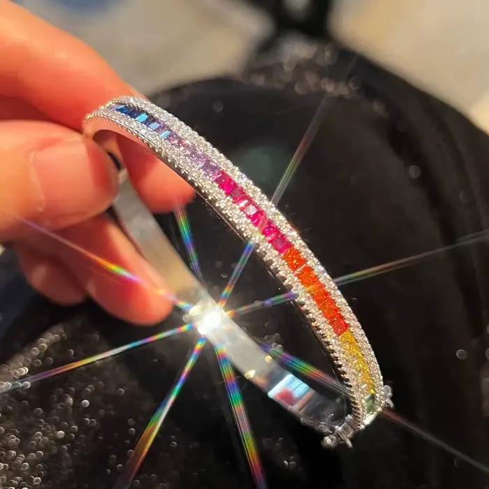 Bracelets Moissanite complets De 2mm, argent Sterling 100% plaqué or 18 carats, bijoux fins De luxe, Bracelet Pulseiras De Prata pour femmes