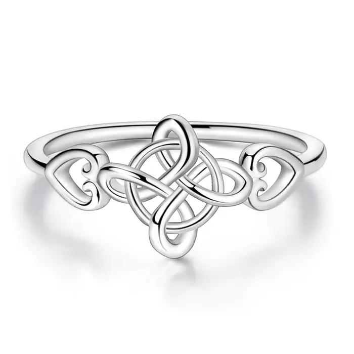 Bagues originales en argent Sterling 925 avec nœud celtique pour femmes et filles, bijoux cadeaux d'anniversaire