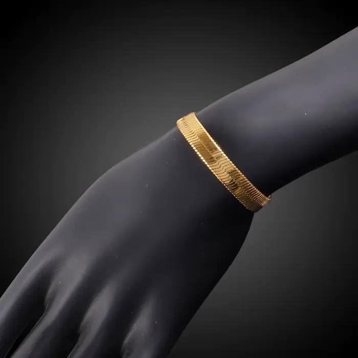 Bracelet plaqué or 24 carats pour salle Sophia, bracelet lame en or 18 carats, JO4 cm, 5 cm, 7 cm, 8 cm, 10mm, 21cm