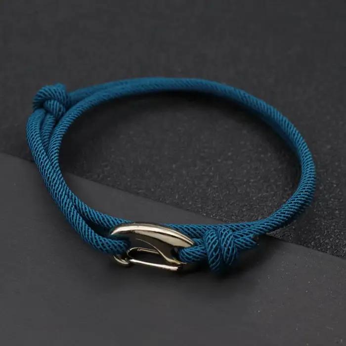Bracelet à cordes marines à double couche pour hommes et femmes, style simple, réglable coulissant, ULfine de 3mm, invite nautique, nouveau