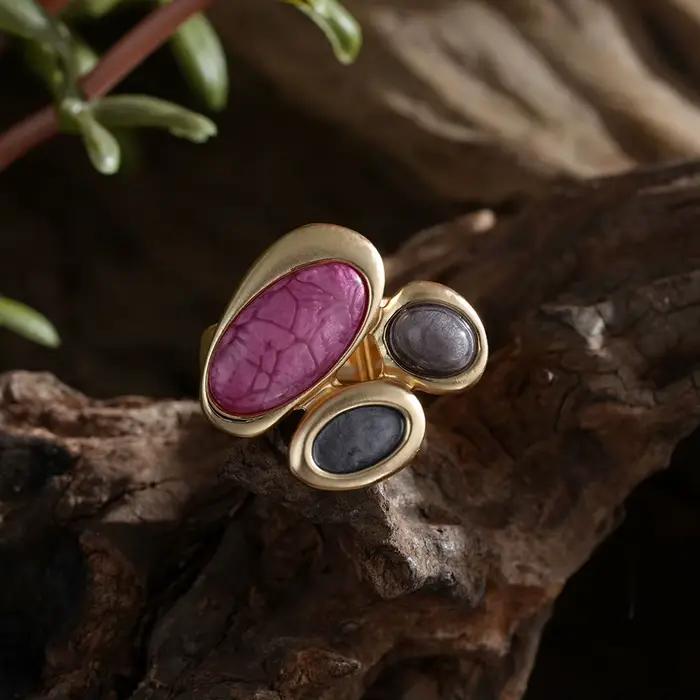 Bague en résine Cring Coco, accessoires pour femme, bagues en alliage de zinc ajustables, bijoux géométriques pour femme