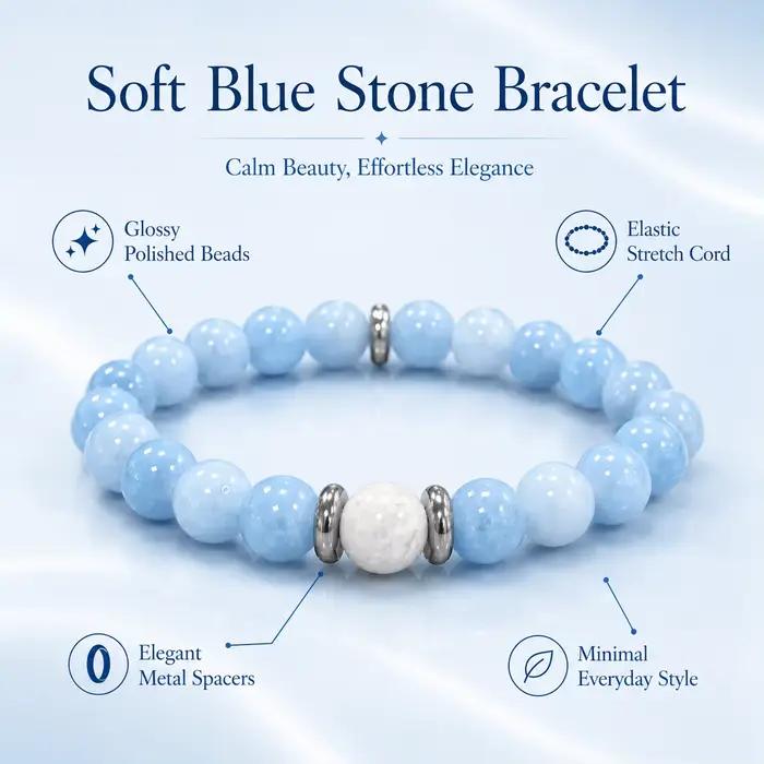 Bracelet de mode pour femme, design perlé fait main de 8 mm – Bijou Chakra pour la paix intérieure et l'équilibre émotionnel – Accessoire de style bohème