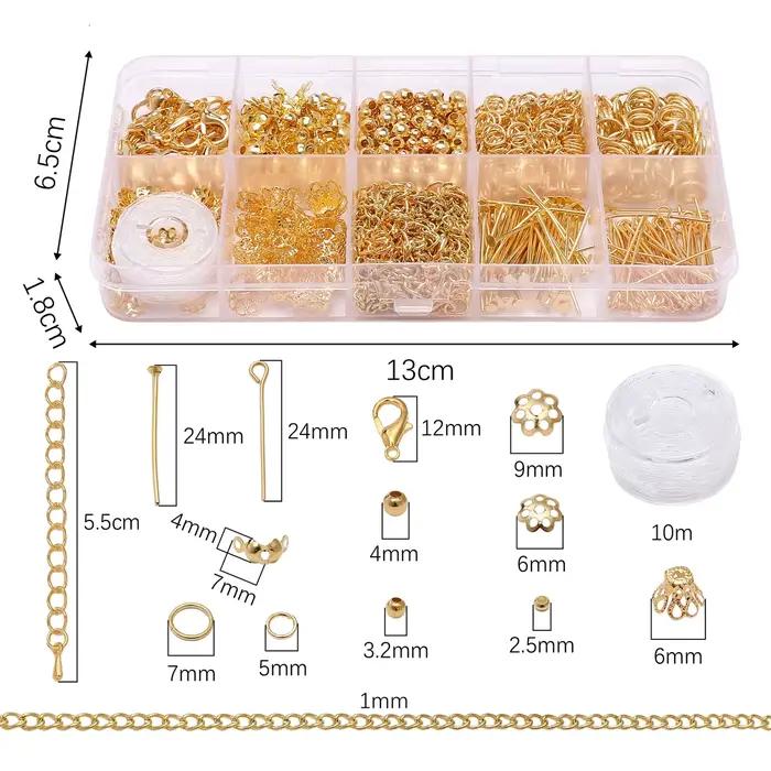 Kit de fabrication de bijoux, 10 grilles, 820 pièces, chaîne en alliage avec Types de fermoirs multi-connecteurs, professionnels pour bracelets, boucles d'oreilles, artisanat