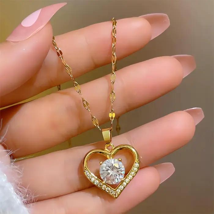 ChimCoussins-Colliers de la présidence en acier inoxydable pour femmes et filles, déclaration d'amour, document en or, collier en métal, fête d'anniversaire, bijoux, contre-indiqué, 03