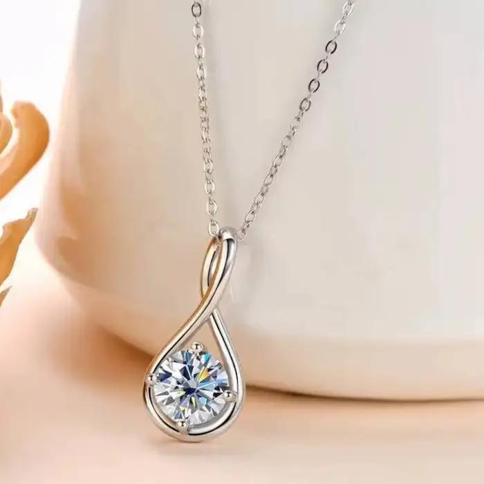 JoiasHome – collier Moissanite 2CT, 100% argent Sterling 925, Design minimaliste, certifié GRA, bijoux fins pour femmes