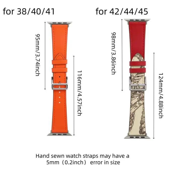 Bracelet en cuir cousu à la main pour Apple Watch, matériau PU, compatible avec Iwatch 38-49 mm, couleur aléatoire, accessoire durable et élégant