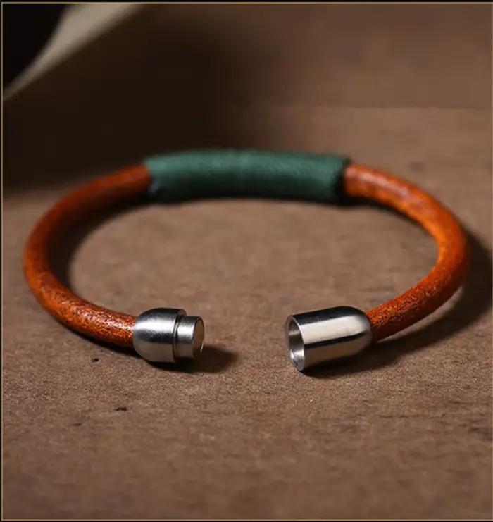 Bracelet de Style National tibétain tissé à la main pour hommes et femmes, corde en cuir de vache Simple, Couple, Vintage, ornement charmant