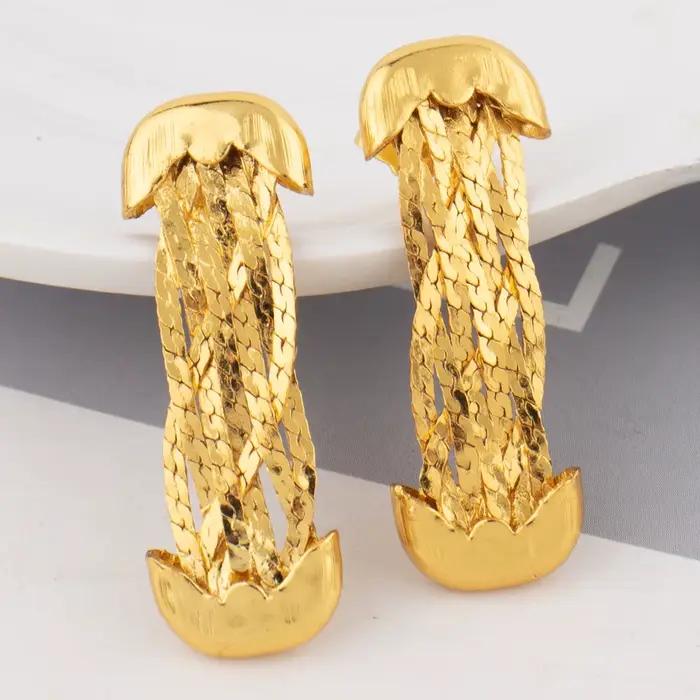 Ensembles élégants pour femmes, collier pour femme, collier tricoté, boucles d'oreilles, bracelet, ensemble de bijoux, ensemble de bijoux brésiliens, cadeaux de haute qualité