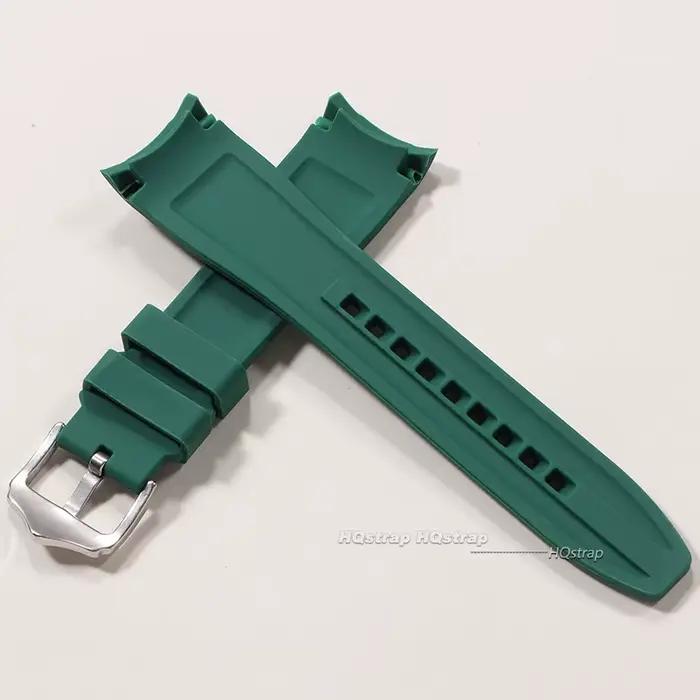 Bracelet de montre pour Omega pour Swatch pour MoonSwatch, extrémité incurvée, Bracelet de plongée en caoutchouc de Silicone pour Bracelet Water Ghost 20mm 22mm