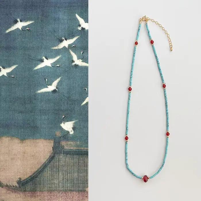 Collier ras du cou en pierre naturelle pour femmes, artisanat fait à la main, bleu, Turquoise, rouge, Agate, chaîne courte, bijoux Vintage