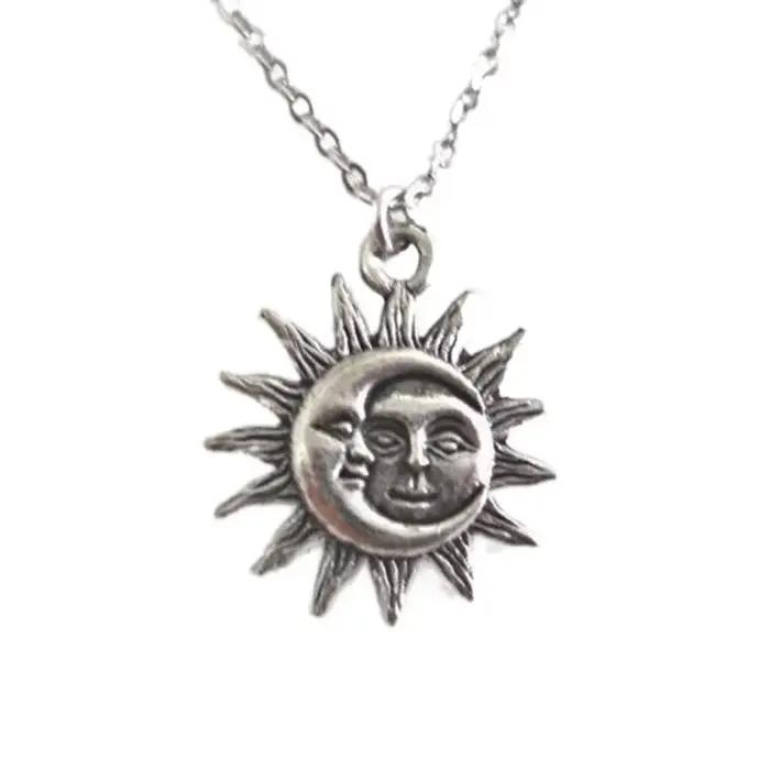 Nouveau collier soleil et lune breloque bijoux célestes amour délicat amitié Soulmate déclaration Punk pendentif cadeau mode femmes hommes