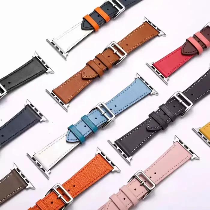 Bracelet en cuir pour bracelet de montre Apple 44mm 45mm 49mm 46mm 38mm 40mm 41 42mm bracelet d'affaires iWatch série Ultra 11 10 9 8 7 6 SE
