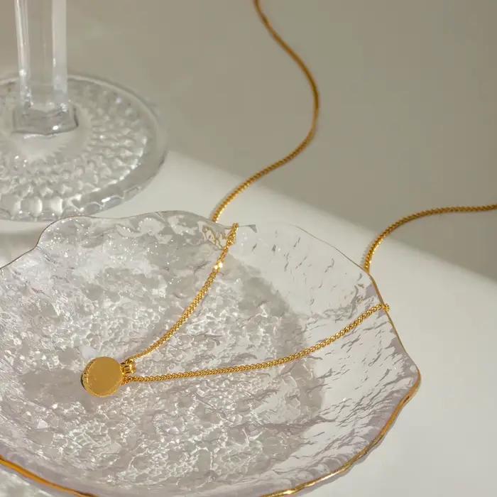 Zora – collier avec pendentif ovale en pierre d'oeil de tigre, en acier inoxydable plaqué or 18 carats, bijoux étanches