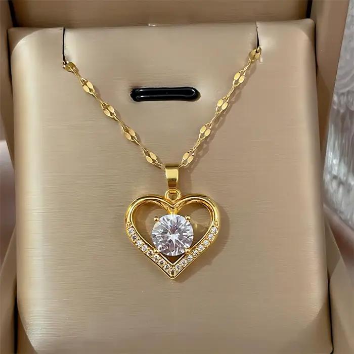 ChimCoussins-Colliers de la présidence en acier inoxydable pour femmes et filles, déclaration d'amour, document en or, collier en métal, fête d'anniversaire, bijoux, contre-indiqué, 03