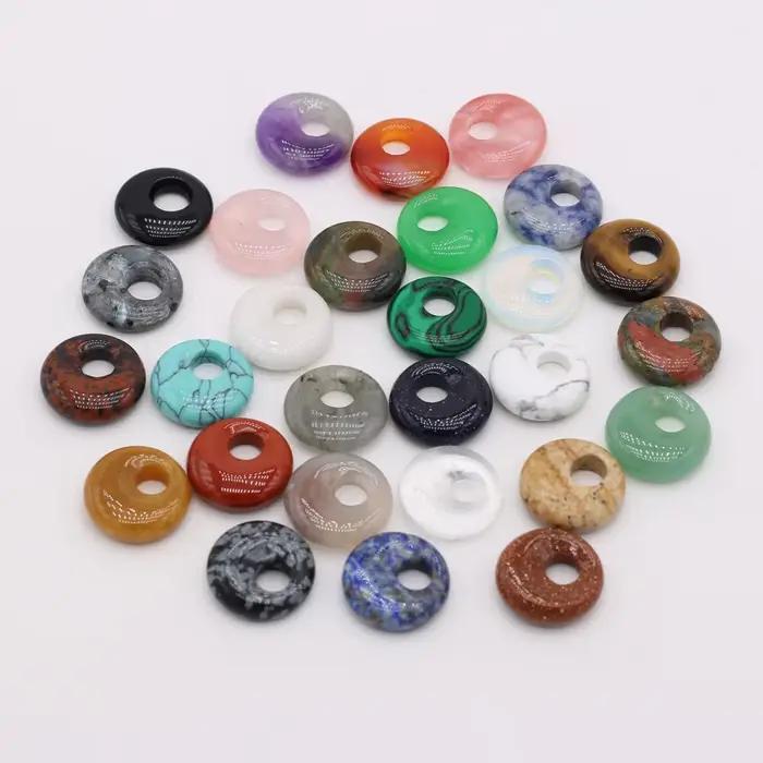Pierres semi-précieuses naturelles, perles rondes à grand trou, exquises pour la fabrication de bijoux, bricolage, collier, bracelet, boucles d'oreilles, accessoires