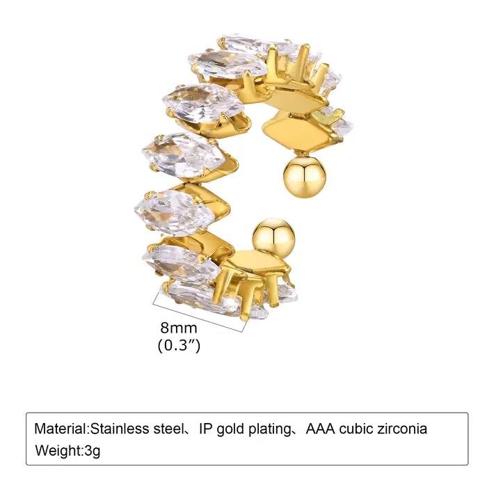 Vnox-Bague de fiançailles en cristal pour femme, bijou de luxe en forme de cubique, cadeau pour elle