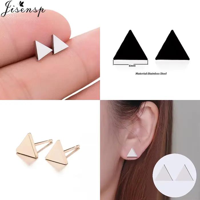 Jisensp – petites boucles d'oreilles en forme de cerf pour femmes et filles, bijoux en acier inoxydable, boucles d'oreilles mignonnes en forme de patte d'étoile, cadeau de noël