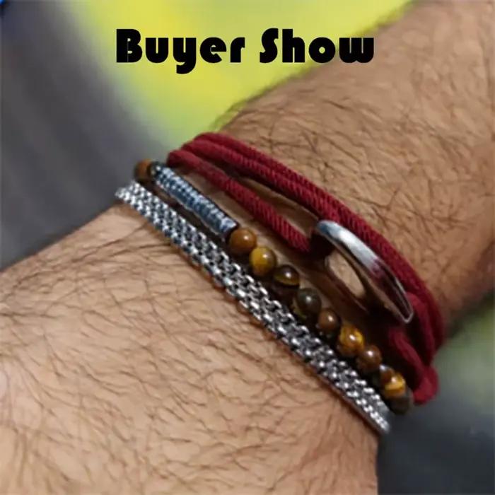 Bracelet à cordes marines à double couche pour hommes et femmes, style simple, réglable coulissant, ULfine de 3mm, invite nautique, nouveau