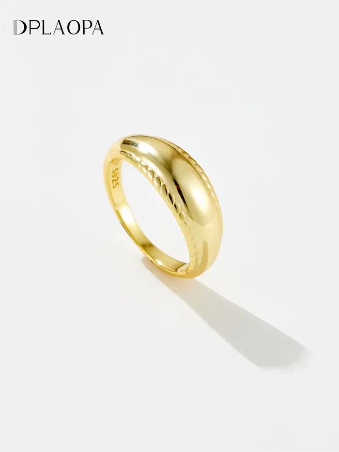DPLAOPA – bague dôme Boston en argent Sterling 925, bijoux de luxe, rond, à la mode, bijoux de mariage