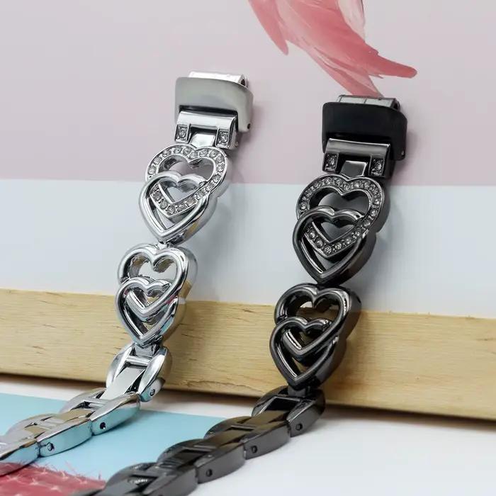 Bracelet de remplacement en métal pour Fitbit Inspire 3 pour femme, bracelet habillé étanche réglable pour Fitbit Inspire 3 Bing