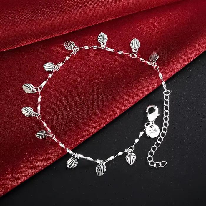 Bracelets en argent Sterling 925 pour femmes, chaîne en forme de cœur, à la mode, pour fête de mariage, pour étudiantes, cadeaux de noël, bijoux fins
