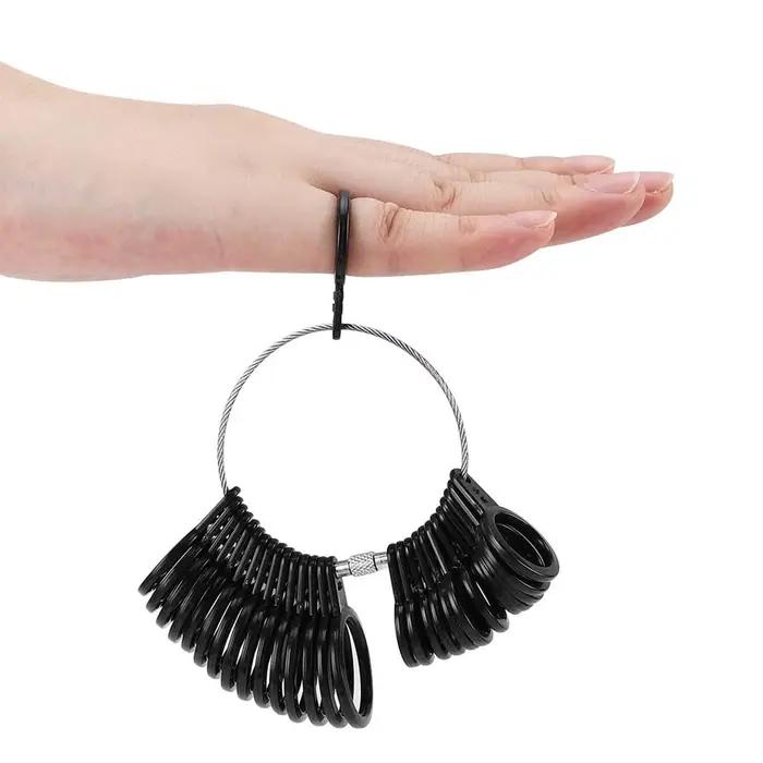 Jauge de taille de doigt en plastique, outil de mesure de la taille de bague EU/UK/US, outils professionnels de dimensionnement de bijoux