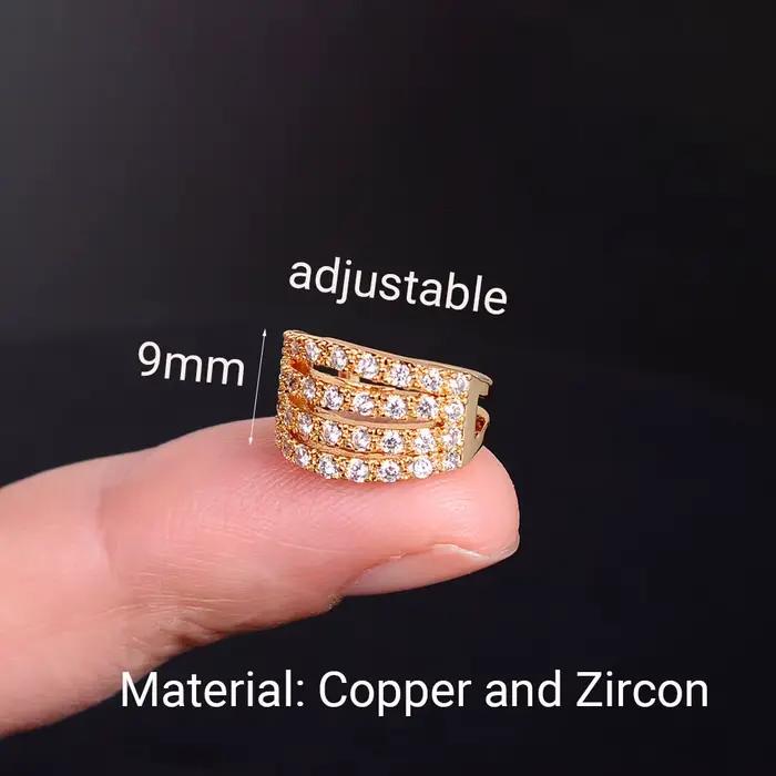 Boucles d'oreilles à Clip en forme de feuille de cristal CZ pour femmes, 1 pièce, sans Piercing, Punk, Vintage, étoile, manchette d'oreille, bijoux réglables