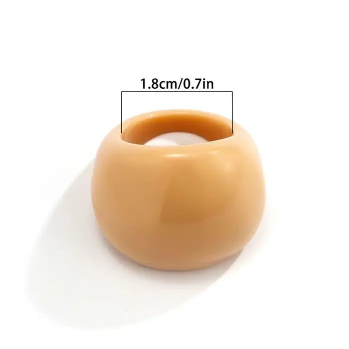 Bague en résine acrylique pour femme, bijoux exagérés, classique, grand breton, uni, géométrique, document bonbon, accessoires de mode