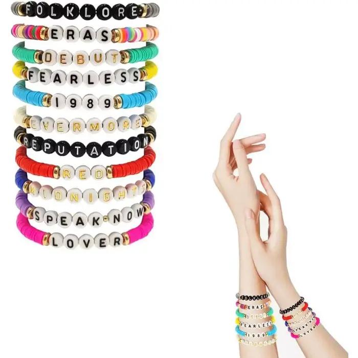 Amant sans peur Bracelets Folklore parler maintenant Bracelets ensemble polymère argile 1989 réputation amitié TS Eras Tour Bracelets ensemble