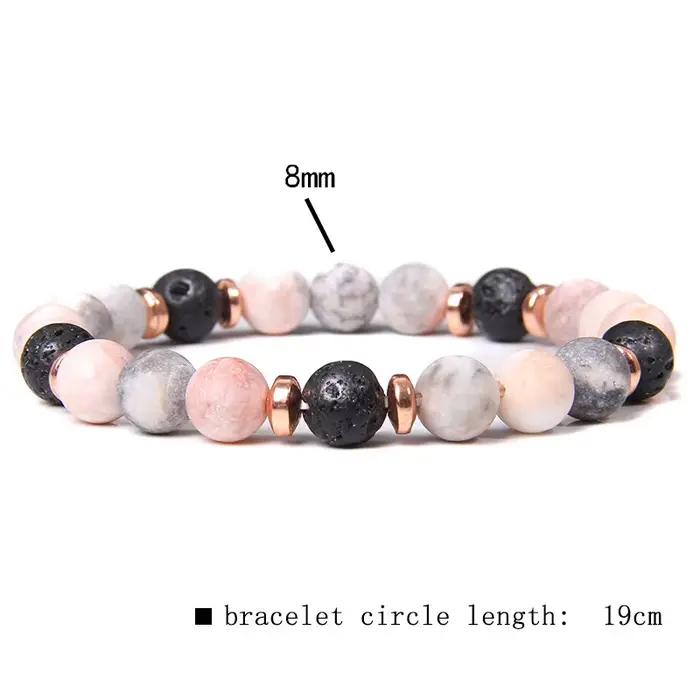 Bracelet classique en pierre naturelle mate pour hommes et femmes, perles d'oeil de tigre, Amazonite perlée, bijoux de Yoga, 8mm, nouvelle collection