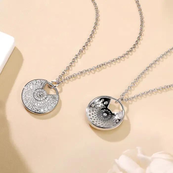 Collier Moissanite M-JAJA pour femmes D VVS1, plaqué or blanc 18 carats, chaîne en argent Sterling 925, amulette en diamant, pendentif, bijoux cadeaux