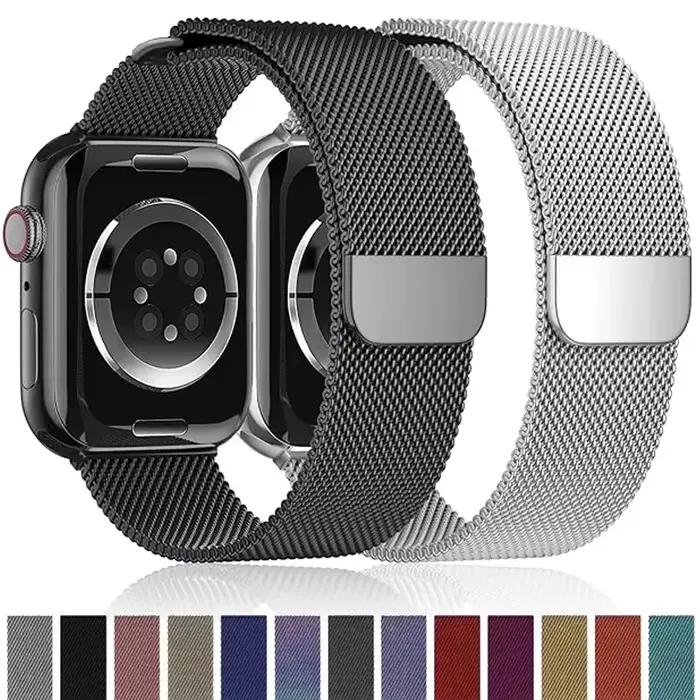 Boucle milanaise pour bracelet de montre apple 44mm ultra 2 49mm 45mm 46mm 45mm 41-42mm bracelet en métal iwatch série 10 9 8 7 6 SE 5 4