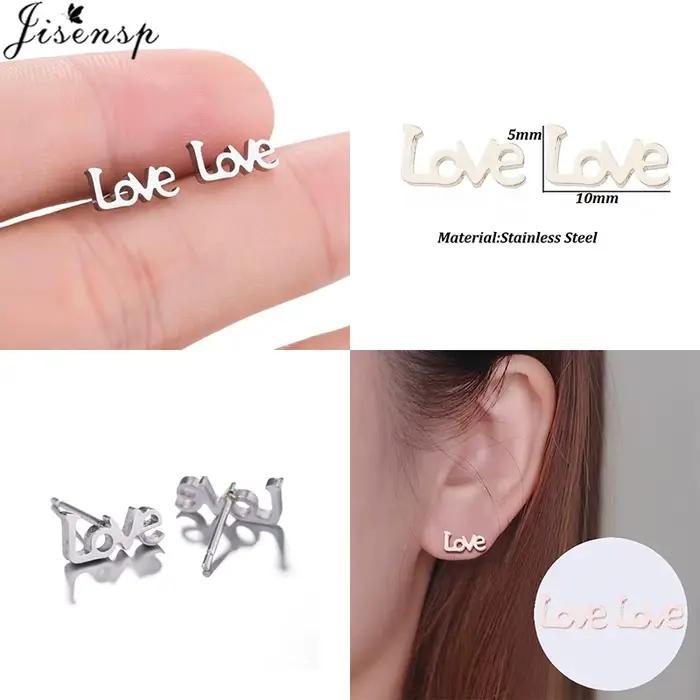 Jisensp – petites boucles d'oreilles en forme de cerf pour femmes et filles, bijoux en acier inoxydable, boucles d'oreilles mignonnes en forme de patte d'étoile, cadeau de noël