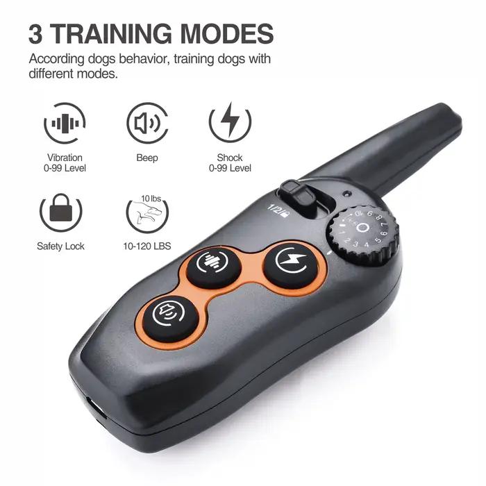Collier de chien d'entraînement à distance, choc électrique, étanche, rechargeable, contrôle des aboiements, 400 m, 2 chiens