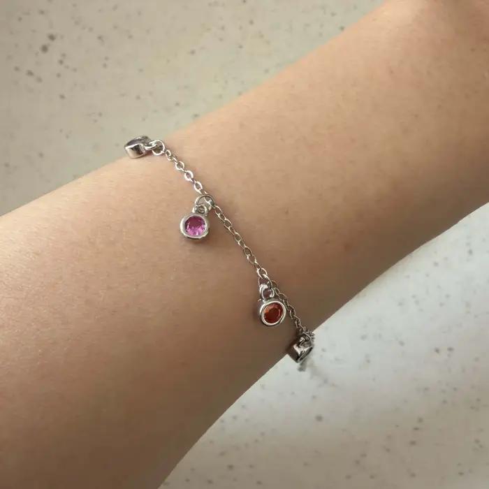 Bracelet rétro en argent Sterling 100% massif pour femmes, géométrique, fait à la main, couleur arc-en-ciel, Zircon, Simple, cadeau d'anniversaire, 925