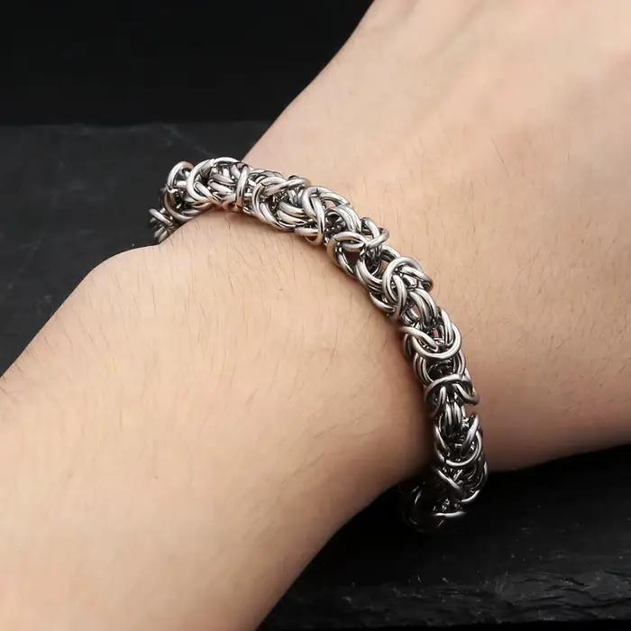 Bracelet en acier inoxydable entrelacé de 8mm, style punk, Hip Hop, talisman pour hommes et femmes, bijoux à la mode pour amoureux des motards, cadeaux
