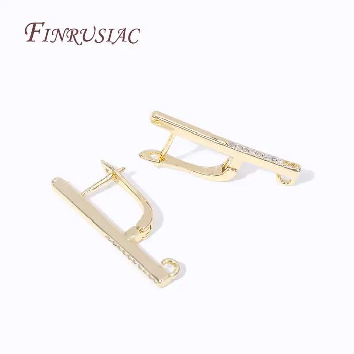 Boucles d'oreilles incrustées d'or plaqué 18 carats faites à la main, crochets de fixation sur fils d'oreille, fermoirs pour bricolage, accessoire de boucle d'oreille, fournitures exécutives