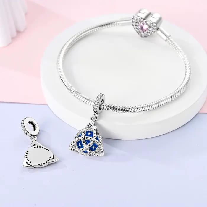 Breloque originale en argent 925, nœud celtique, ciel étoilé, pendentif pour femme, adapté à la fabrication de bijoux en bracelet